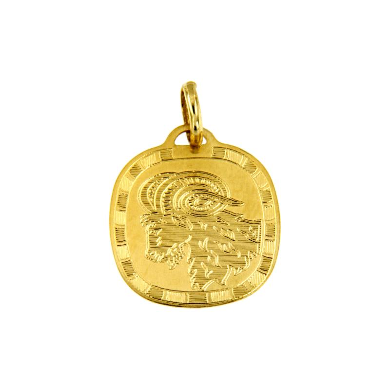 MEDAGLIETTA ORO GIALLO 750/1000 SEGNO ZODIACALE ARIETE - 