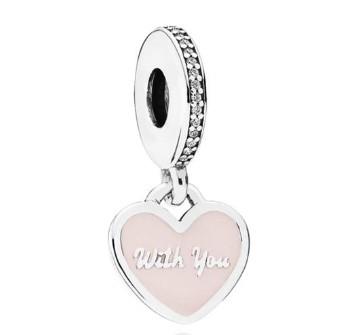 PANDORA - CHARM - ARGENTO 925/1000 - PENDENTE MOD. CUORE TRAVEL WITH YOU - PANDORA