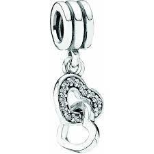 PANDORA - CHARM - ARGENTO 925/1000 - PENDENTE MOD. CUORE INTRECCIATI  - PANDORA