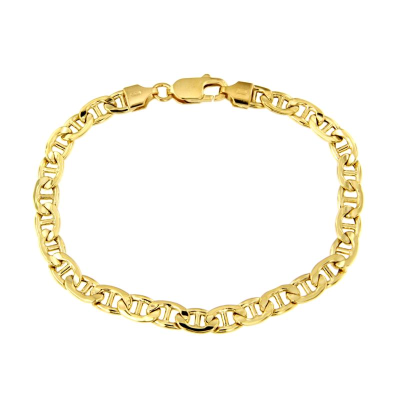 BRACCIALE ORO GIALLO 750/1000 MAGLIA GRUMETTA CON TRAVERSINO - CM 19.5 - 