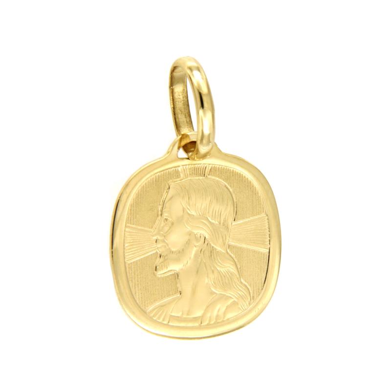 MEDAGLIETTA RELIGIOSA ORO GIALLO 750/1000 CON VOLTO DI CRISTO - 