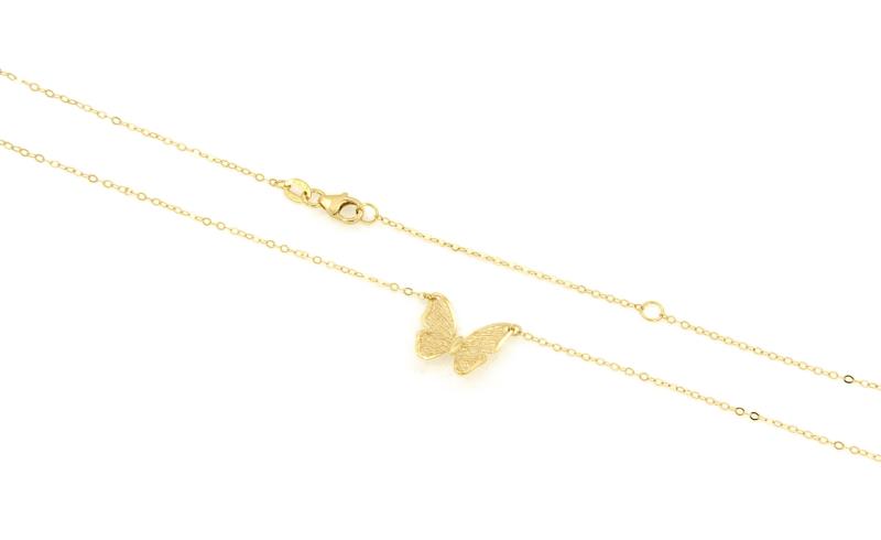 GIROCOLLO ORO GIALLO 750/1000 CON FARFALLA CENTRALE - CM. 41 + PROLUNGA - 