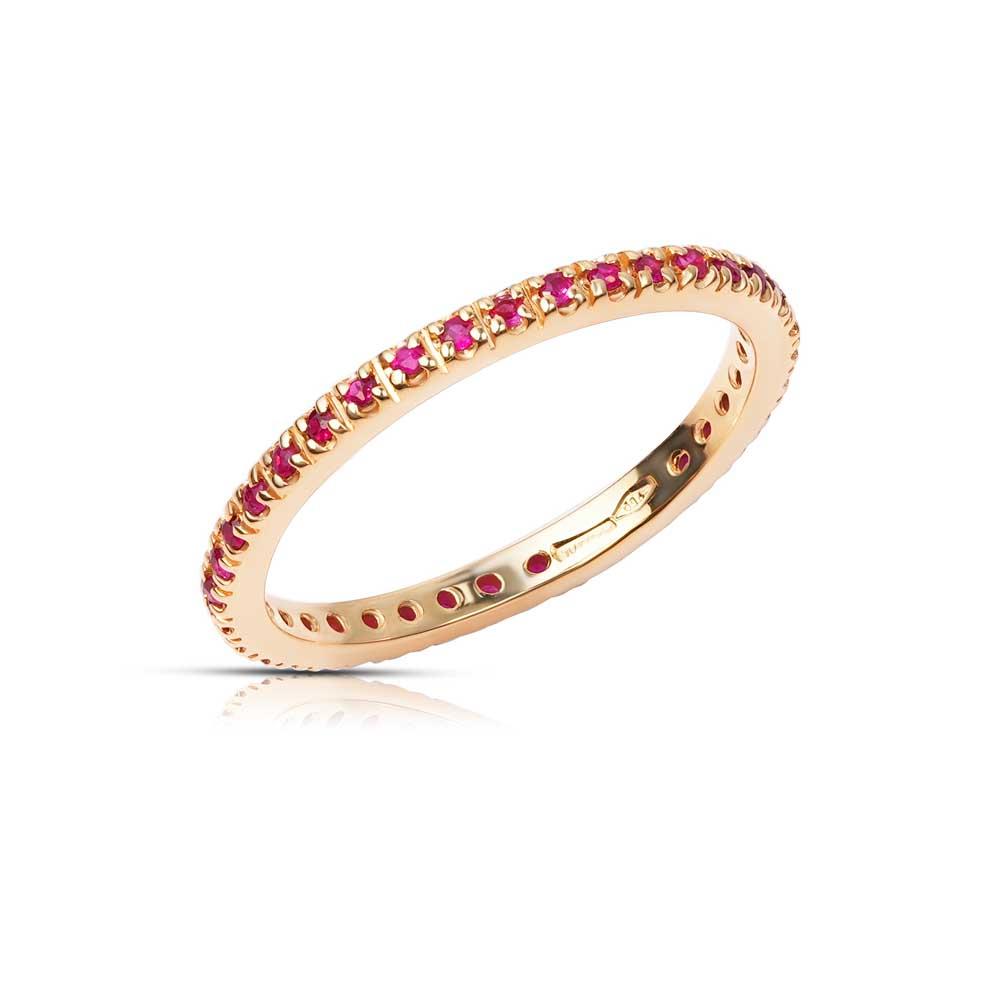 IRIDE - ETERNELLE ORO ROSA 750/1000 CON RUBINI MIS. 12 - LAURENZA GIOIELLI