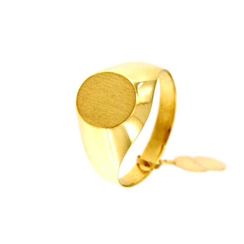 ANELLO ORO GIALLO 750/1000  CHEVALIER OVALE SEMI-SATINATO - MIS. 10 - 