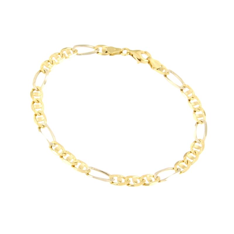 BRACCIALE DUE ORI 750/1000 MAGLIA 3+1 - CM. 21 - 