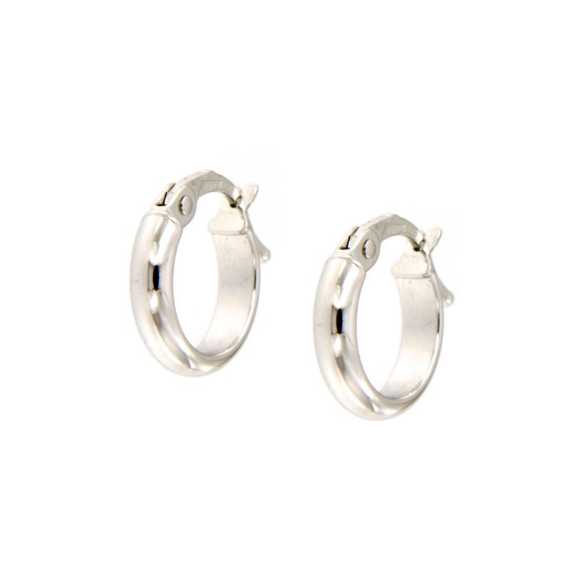 COPPIA ORECCHINI ORO BIANCO 750/1000 CERCHIETTI - 