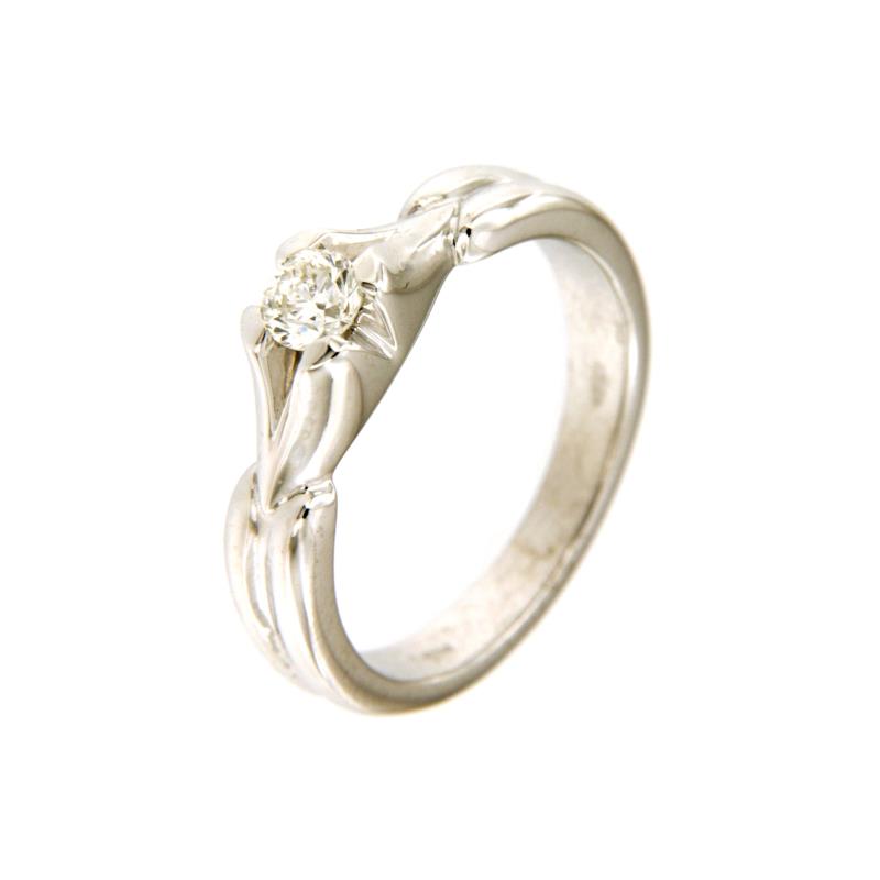 SOLITARIO ORO BIANCO 750/1000 CON DIAMANTE TAGLIO BRILLANTE CT 0.25 G - VS - MIS 14,5 - 