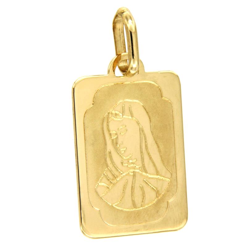 MEDAGLIETTA RELIGIOSA ORO GIALLO 750/1000 VOLTO MADONNA - 