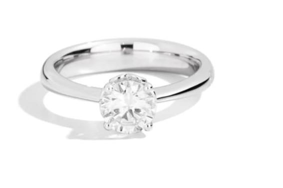 RECARLO - SOLITARIO - ORO BIANCO 750/1000 - CON DIAMANTE TAGLIO BRILLANTE CT 0.21 G - VS - MIS. 14.5 - RECARLO