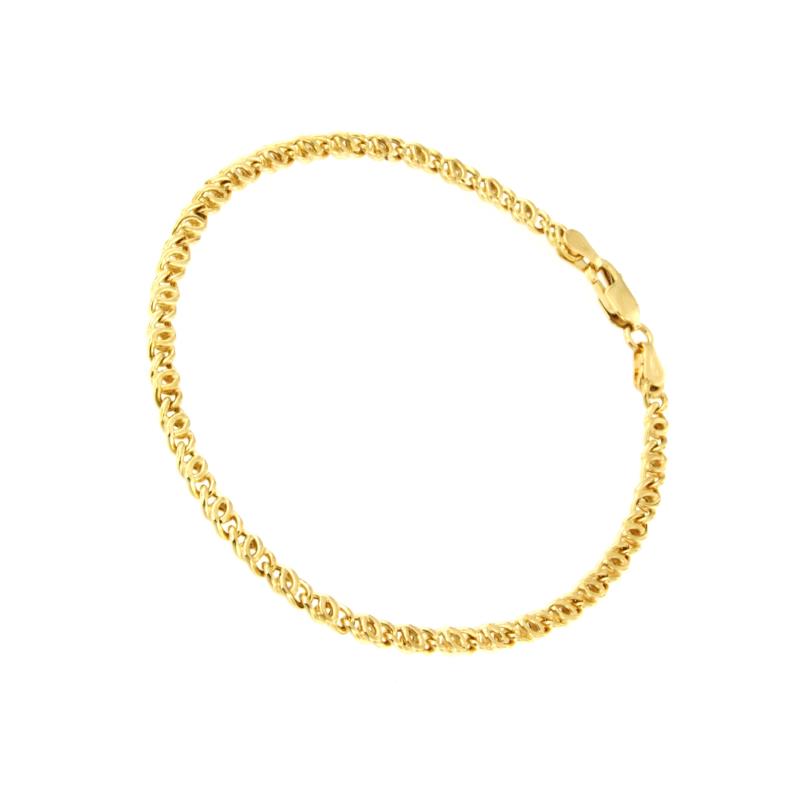 BRACCIALE ORO GIALLO 750/1000 MAGLIA GRUMETTA DOPPIA - CM. 19 - 