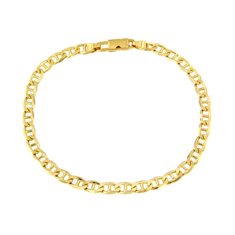 BRACCIALE ORO GIALLO 750/1000 MAGLIA GRUMETTA CON TRAVERSINO - CM 20.5 - 