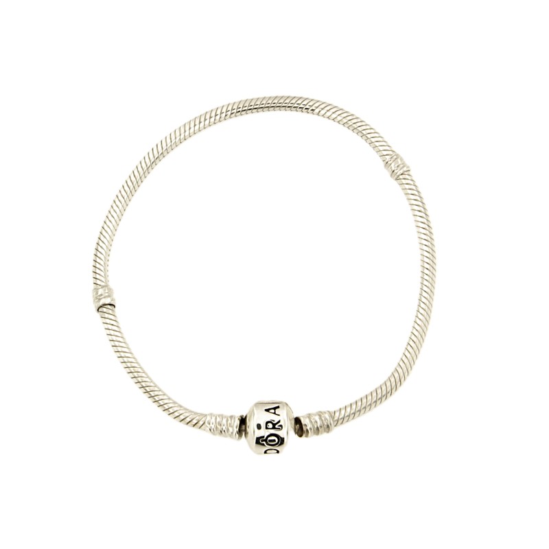 PANDORA - BRACCIALE - ARGENTO 925/1000 - MOD. MOMENTS CON CHIUSURA A BARILE - CM. 19.5 - PANDORA