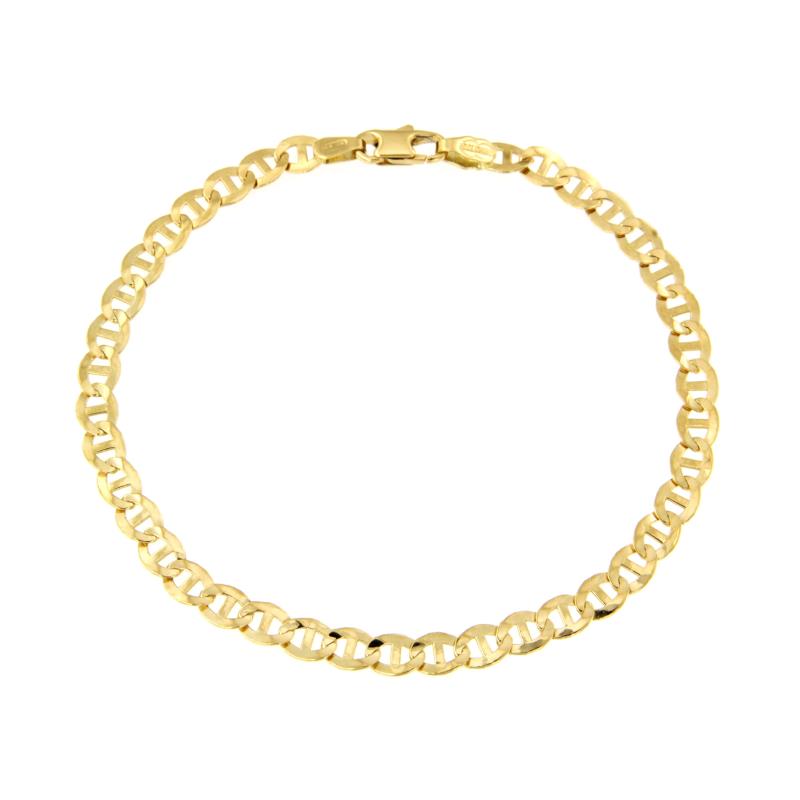 BRACCIALE ORO GIALLO 750/1000 MAGLIA GRUMETTA CON TRAVERSINO - CM 20.5 - 