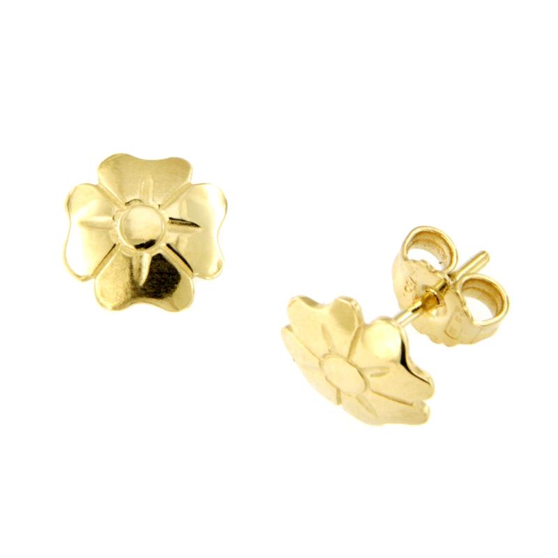 COPPIA ORECCHINI ORO GIALLO 750/1000 FIORI - 