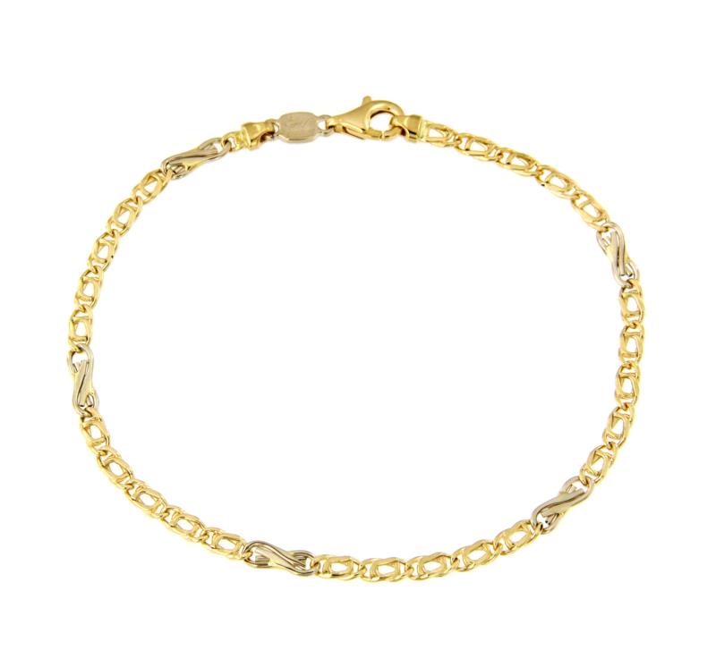 BRACCIALE DUE ORI 750/1000 MAGLIA 5+1 - CM. 18.5 - 