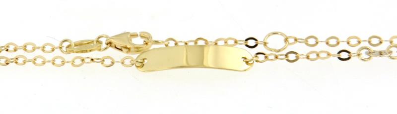 BRACCIALE ORO GIALLO 750/1000 TARGHETTA LUNGHEZZA 15CM LARGHEZZA 0,4 - 