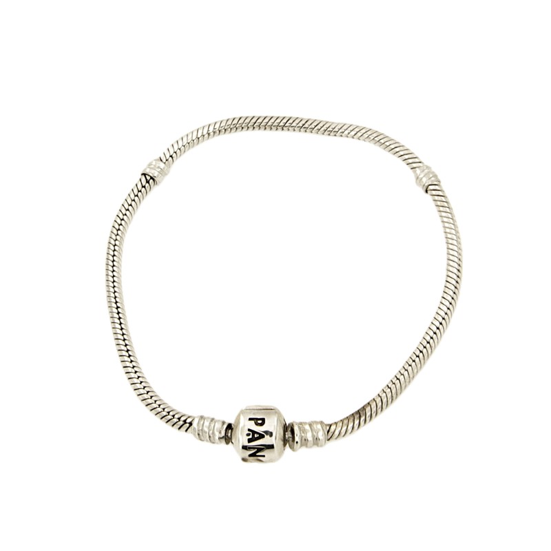 PANDORA - BRACCIALE - ARGENTO 925/1000 - MOD. MOMENTS CON CHIUSURA A BARILE - CM. 20.5 - PANDORA