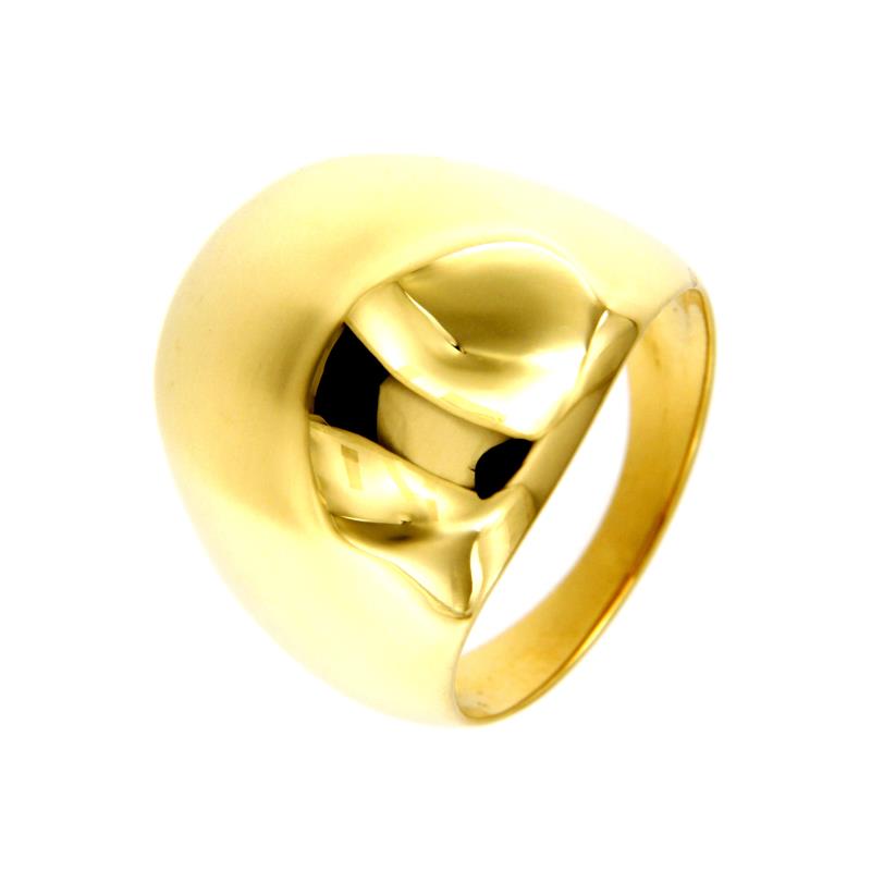 ANELLO ORO GIALLO 750/1000 FASCIONE BOMBATO - MIS.16 - 