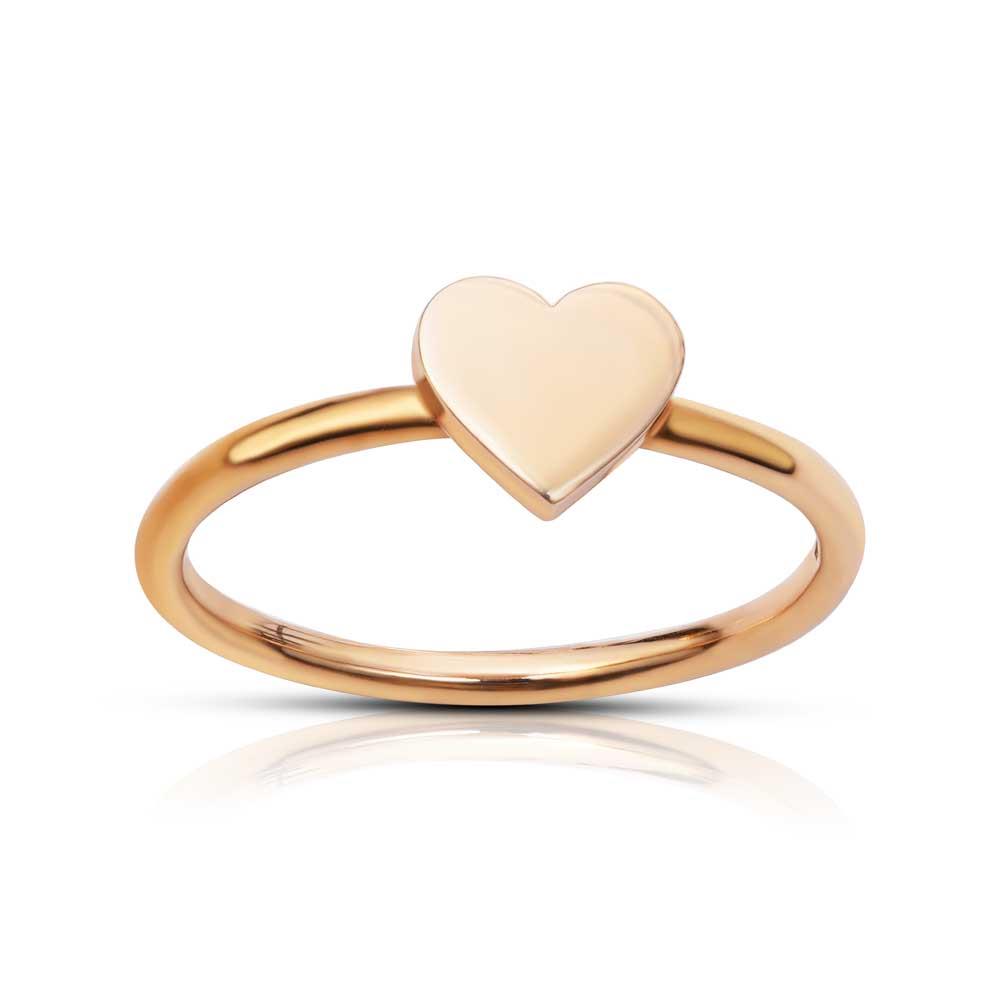 LUCE - ANELLO ORO ROSA 375/1000 CUORE LISCIO MIS.12 - LAURENZA GIOIELLI
