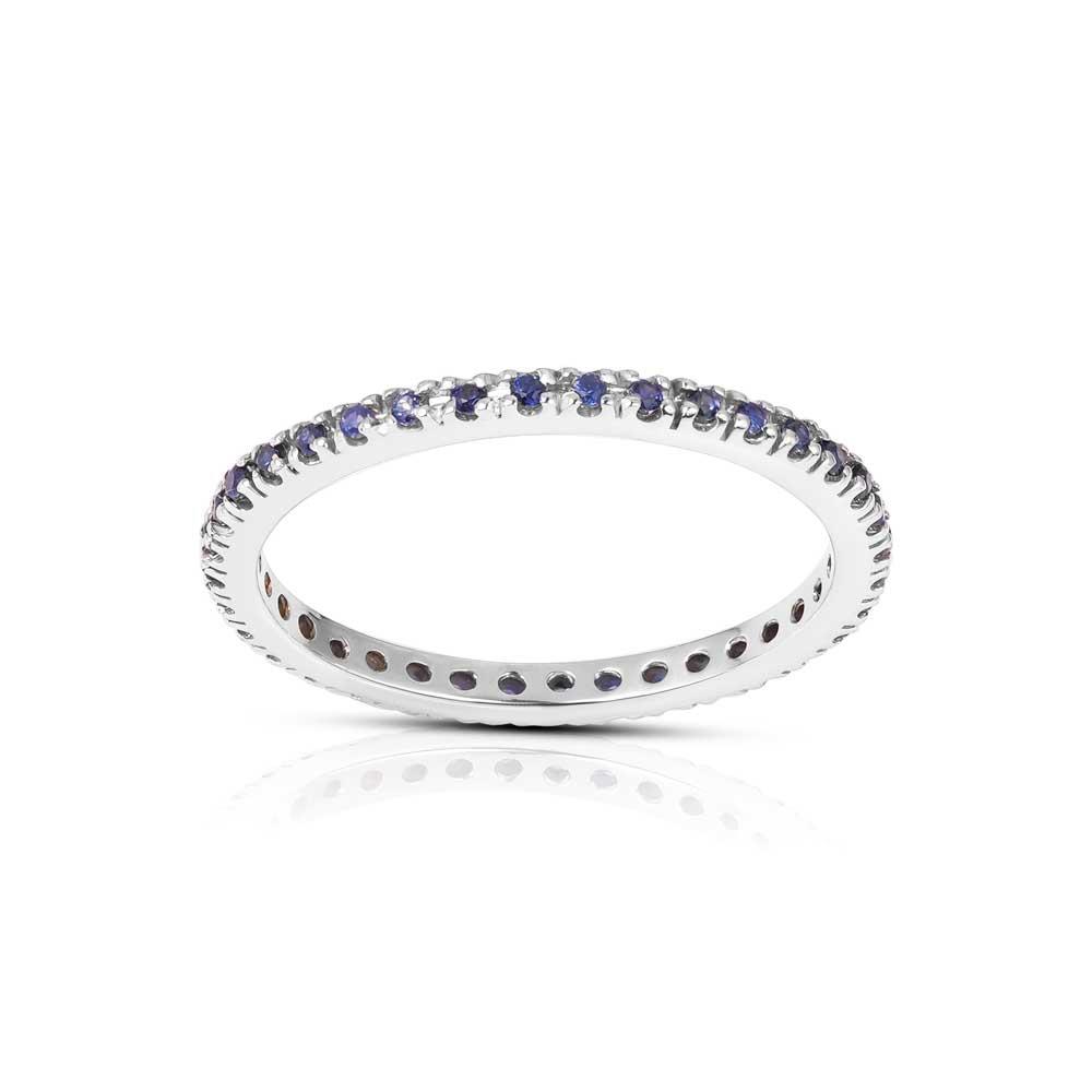 IRIDE - ETERNELLE ORO BIANCO 750/1000 CON ZAFFIRI BLU MIS. 10 - LAURENZA GIOIELLI