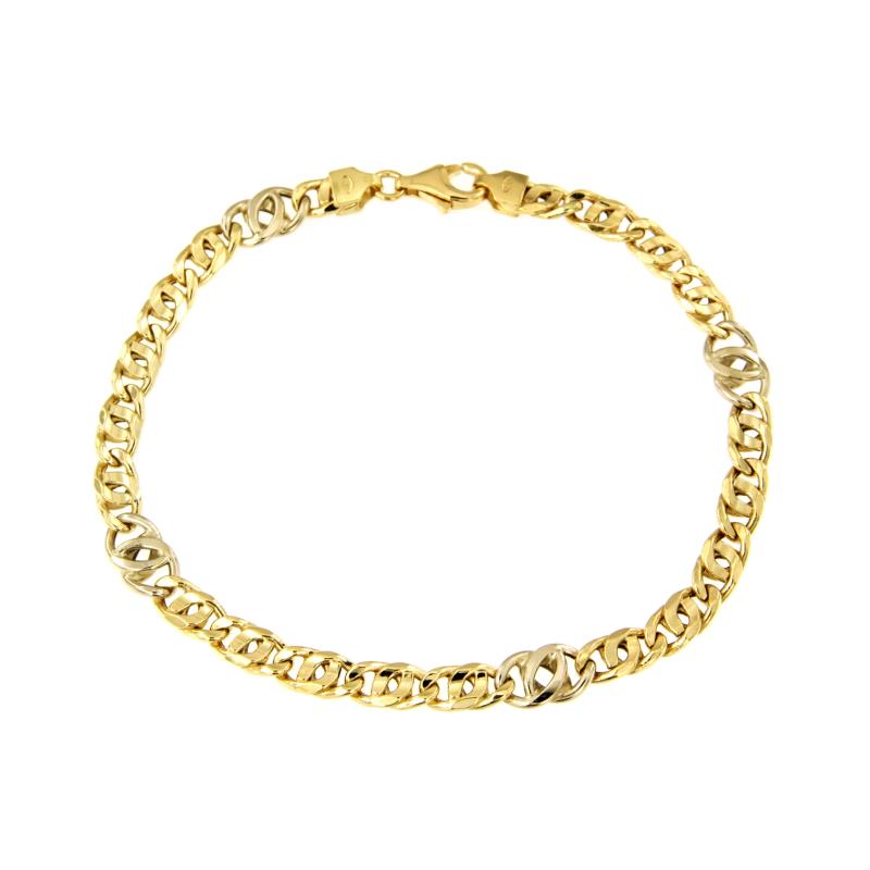 BRACCIALE DUE ORI 750/1000 MAGLIA 5+1 - CM 21 - 