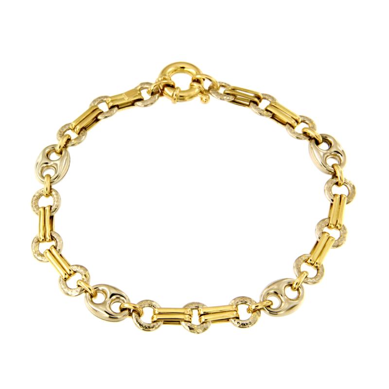 BRACCIALE DUE ORI 750/1000 MAGLIA 1+1 - CM 20 - 