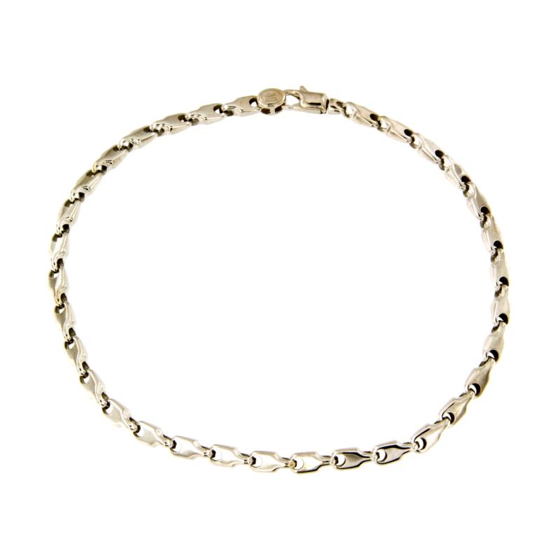 BRACCIALE DUE ORI 750/1000 RODIATO MAGLIA A SEGMENTI - CM 21.5 - 