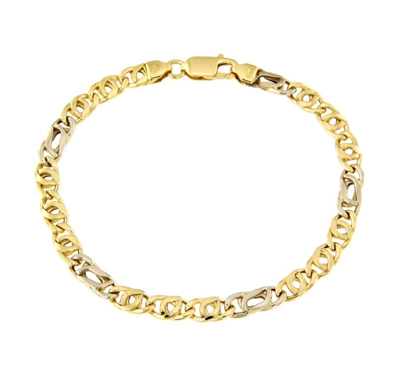 BRACCIALE DUE ORI 750/1000 MAGLIA 3+1 - CM. 20 - 