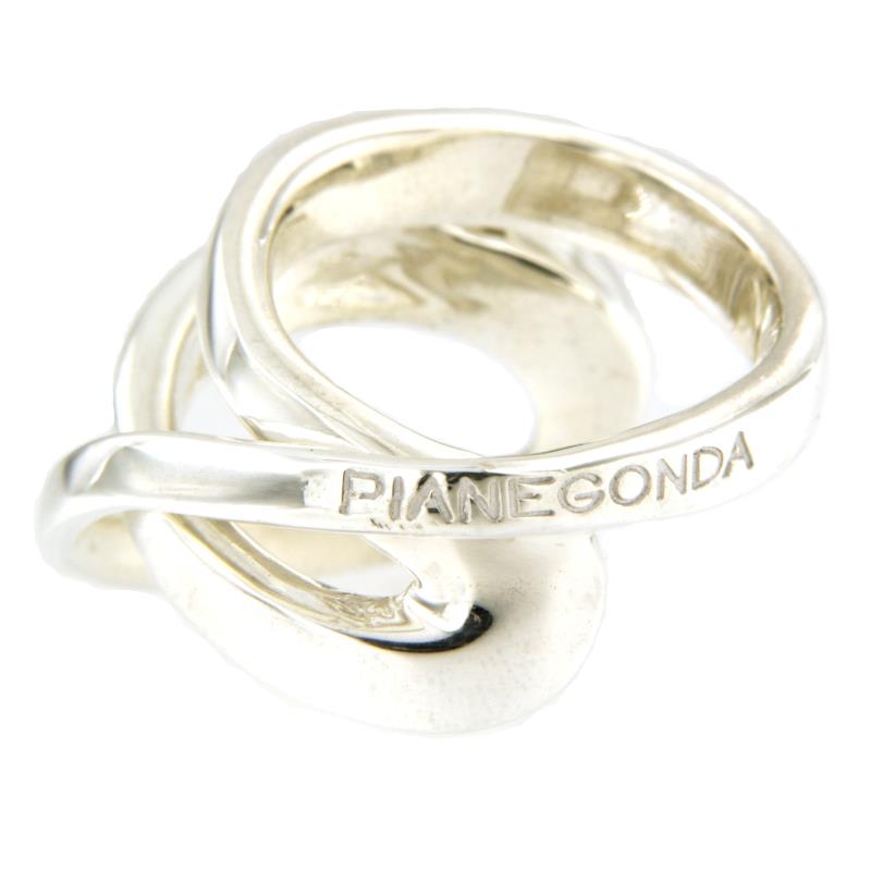 PIANEGONDA - ANELLO DONNA  - ARGENTO 925/1000 - INTRECCIATO - MIS. 18 - PIANEGONDA