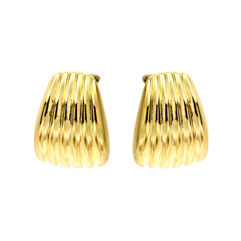 COPPIA ORECCHINI ORO GIALLO 750/1000 VENTAGLI A CLIPS - 