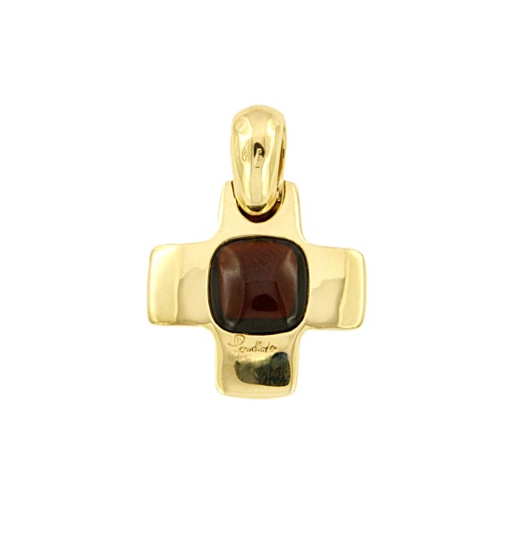 POMELLATO - CIONDOLO - ORO GIALLO 750/1000 - MOD. CROCE CON GRANATO - POMELLATO