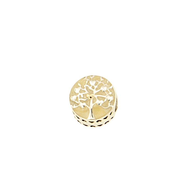 PANDORA - CHARM - ARGENTO 925/1000 - MOD. ALBERO DI CUORI CON SMALTO ED ORO 14K - PANDORA