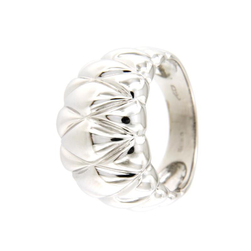 ANELLO ORO BIANCO 750/1000 BOMBATO - MIS. 15 - 