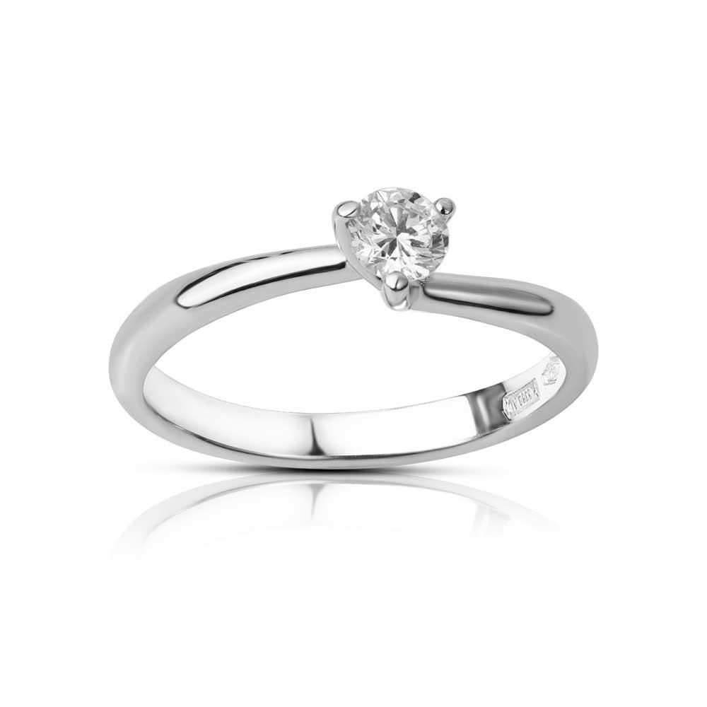CLAIRE - SOLITARIO ORO BIANCO CON DIAMANTE 0.09 CT - LAURENZA GIOIELLI