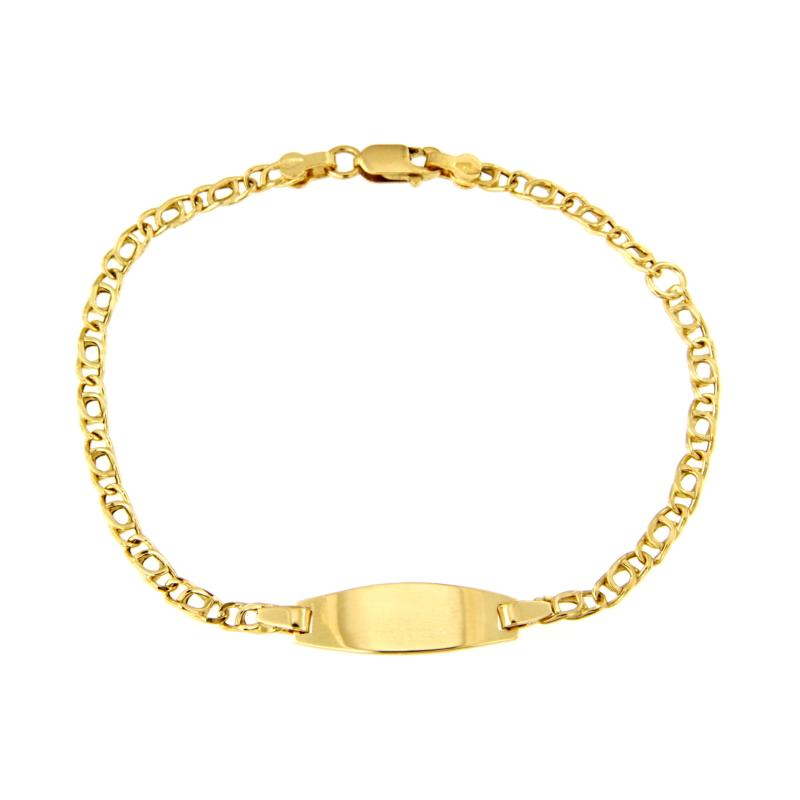 BRACCIALE ORO GIALLO 750/1000 MAGLIA GRUMETTA DOPPIA CON TARGHETTA - CM 16 - 