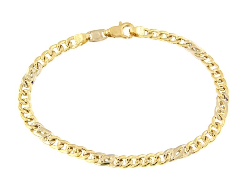 BRACCIALE DUE ORI 750/1000 MAGLIA 5+1 - CM 21  - 