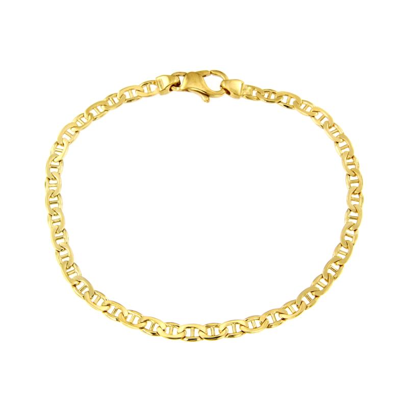 BRACCIALE ORO GIALLO 750/1000 MAGLIA GRUMETTA CON TRAVERSINO - CM 20 - 