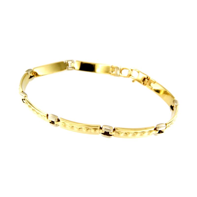 BRACCIALE DUE ORI 750/1000 MAGLIA 1+1 A SEGMENTI - CM 21,5 - 