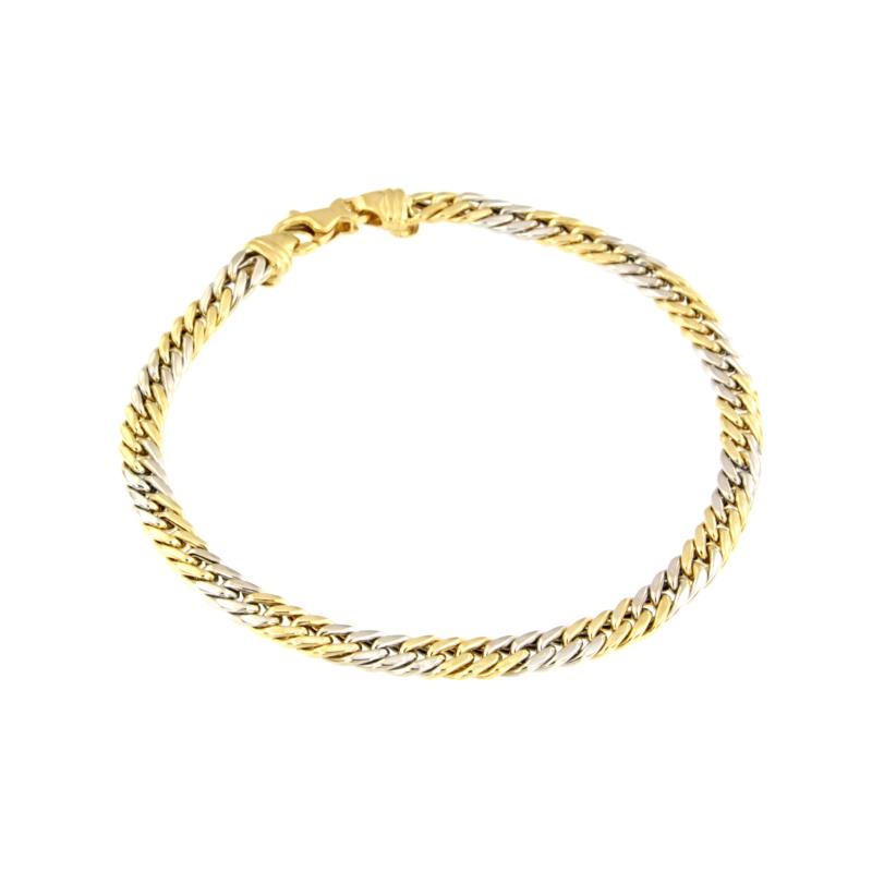 BRACCIALE DUE ORI 750/1000 MAGLIA GRUMETTA - CM. 19.8 - 