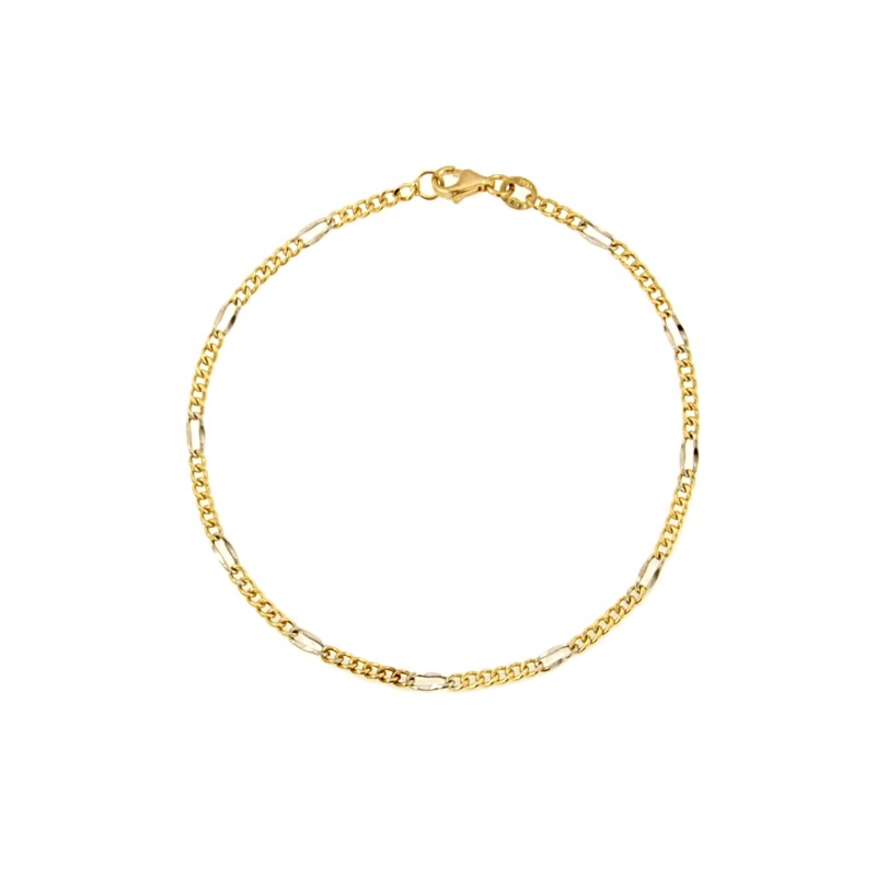 BRACCIALE DUE ORI 750/1000 MAGLIA 6+1 - CM. 19.5 - 
