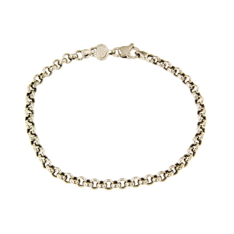 BRACCIALE ORO BIANCO 750/1000 MAGLIA ROLÒ - CM 19.5 - 