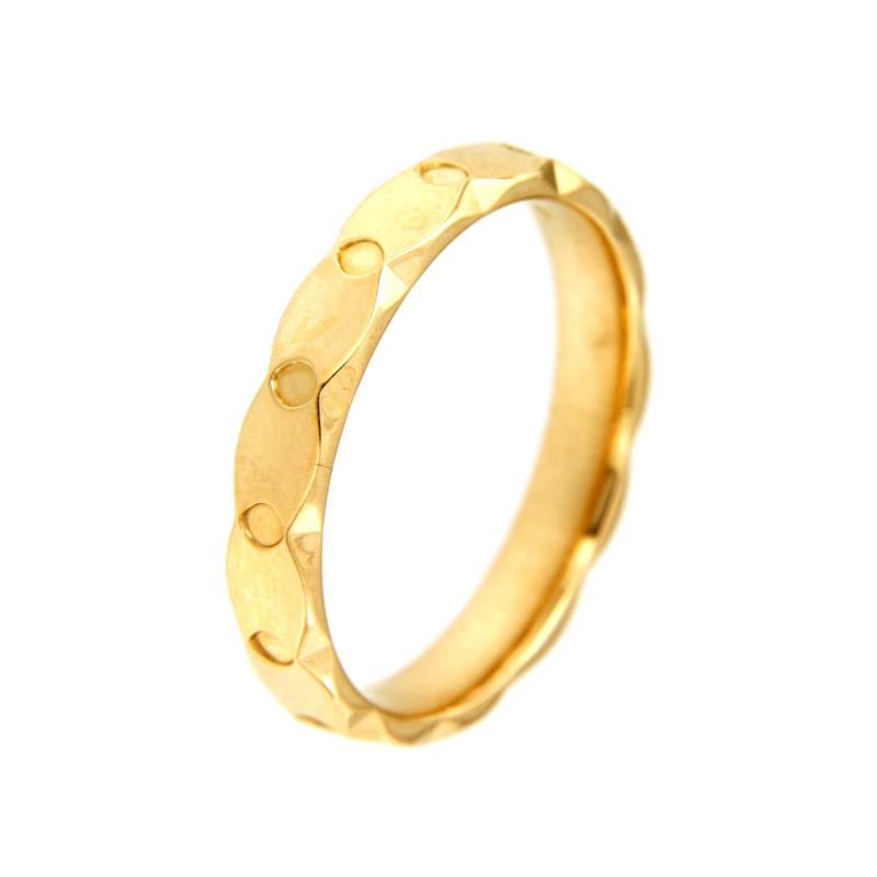 ANELLO ORO GIALLO 750/1000 SFACCETTATO - MIS. 22  - 