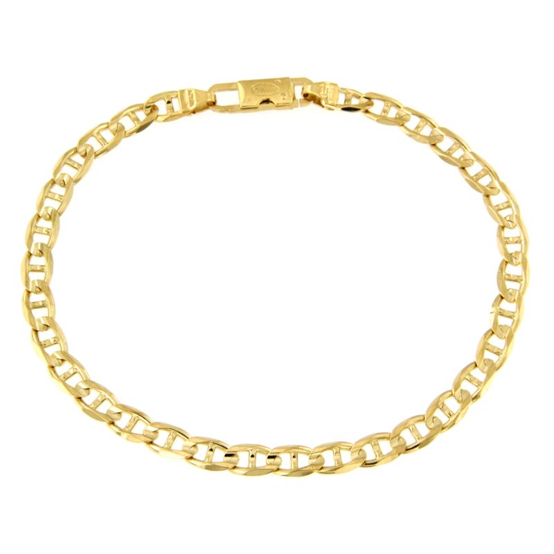 BRACCIALE ORO GIALLO 750/1000 MAGLIA GRUMETTA CON TRAVERSINO - CM 20 - 