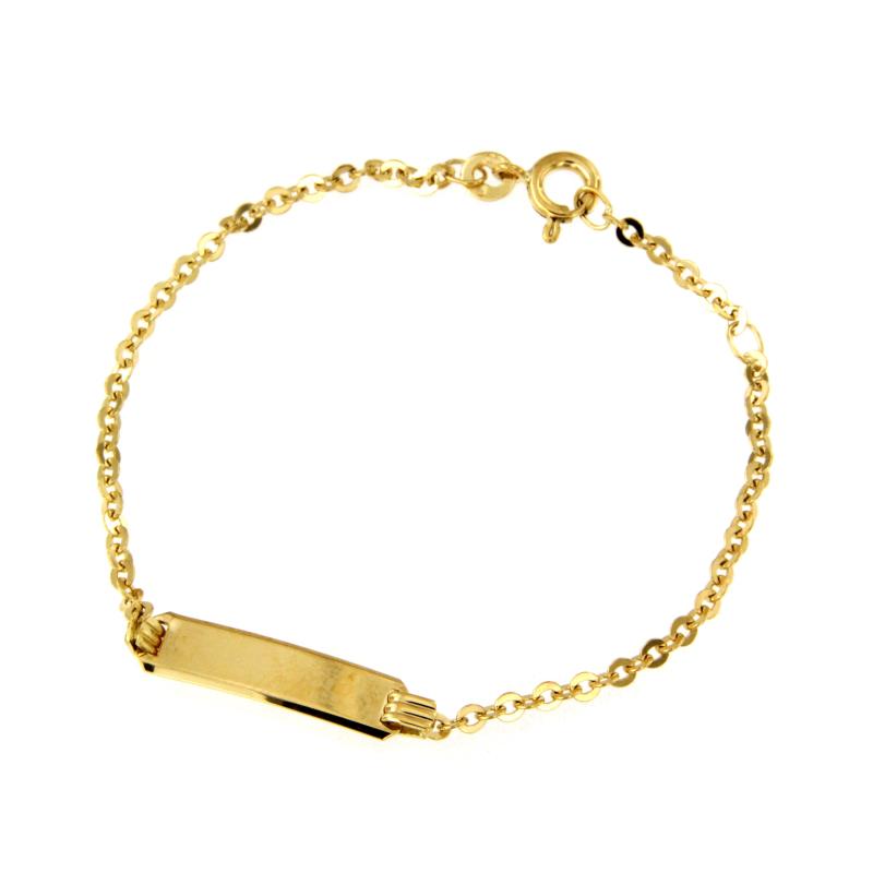 BRACCIALE ORO GIALLO 750/1000 CON TARGHETTA - CM 17 - 