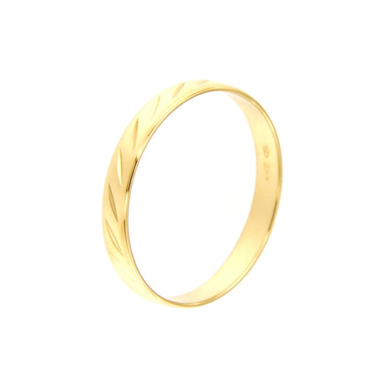 ANELLO ORO GIALLO 750/1000 FEDINA LAVORATA - MIS.17  - 