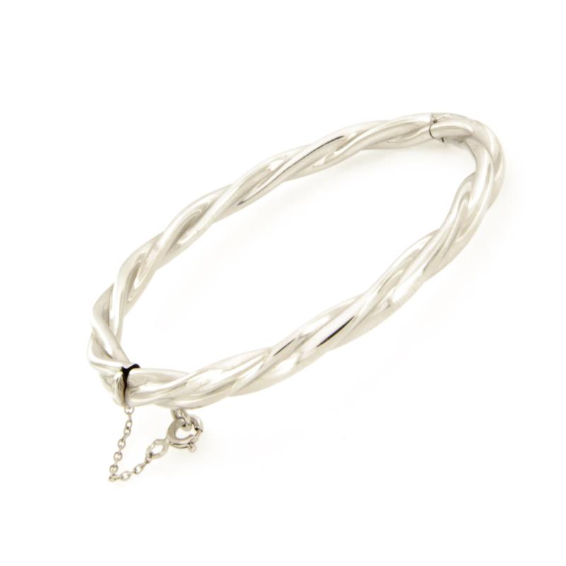 BRACCIALE ORO BIANCO 750/1000 RIGIDO RITORTO - 