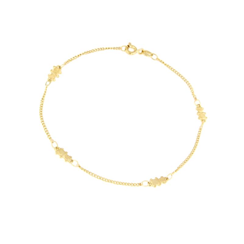 BRACCIALE ORO GIALLO 750/1000 CON ORSACCHIOTTI - CM. 18.5 - 