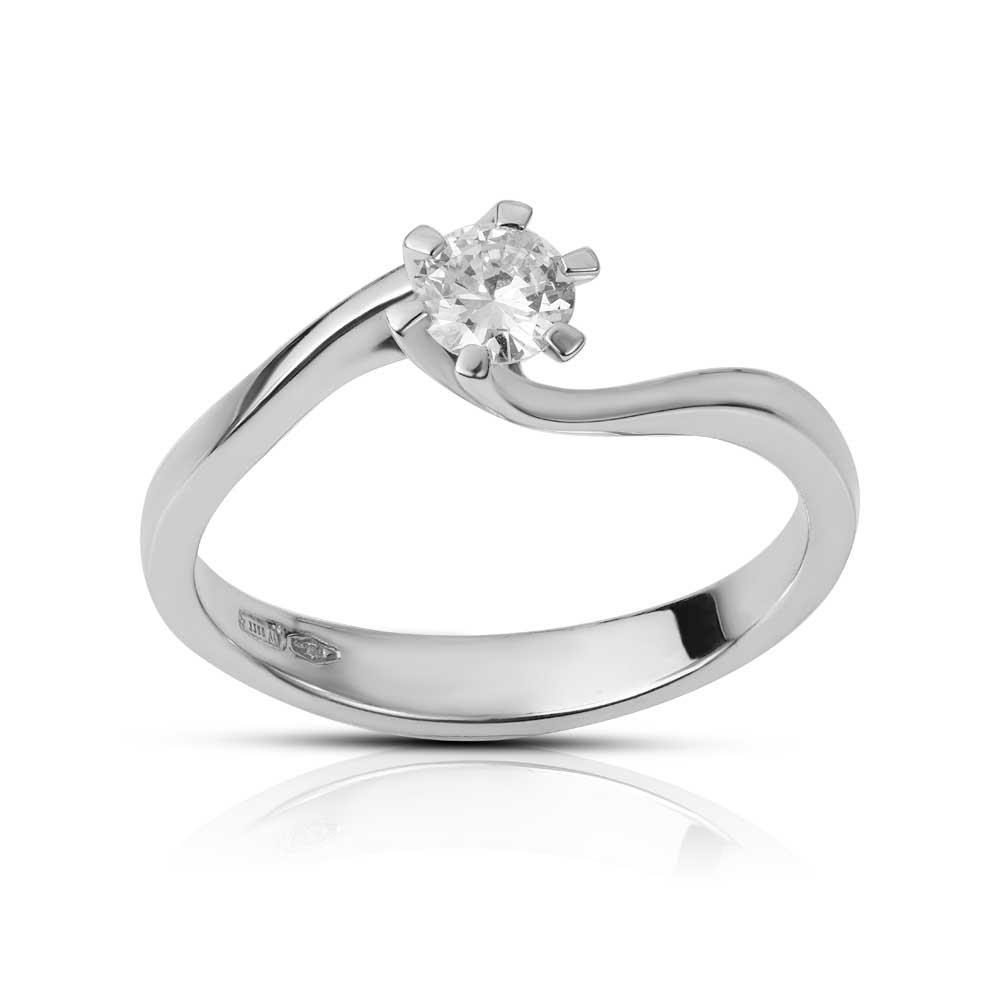 CLAIRE - SOLITARIO ORO BIANCO CON DIAMANTE 0.23 CT - LAURENZA GIOIELLI