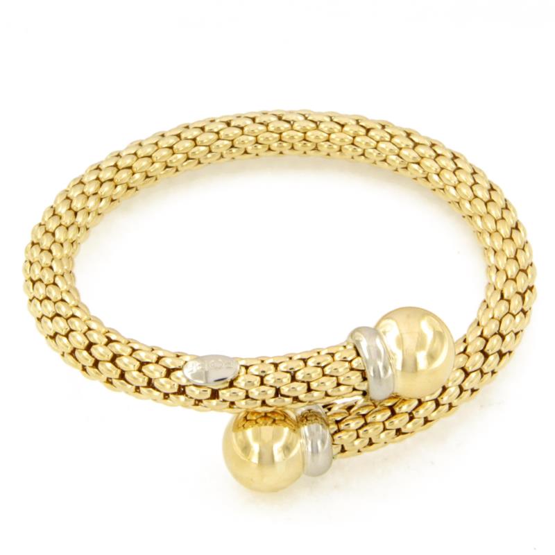 FOPE - BRACCIALE -  DUE ORI 750/1000 - SCHIAVA APERTO - FOPE