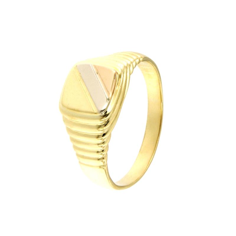 ANELLO TRE ORI 750/1000 RIGATO - MIS. 26 - 